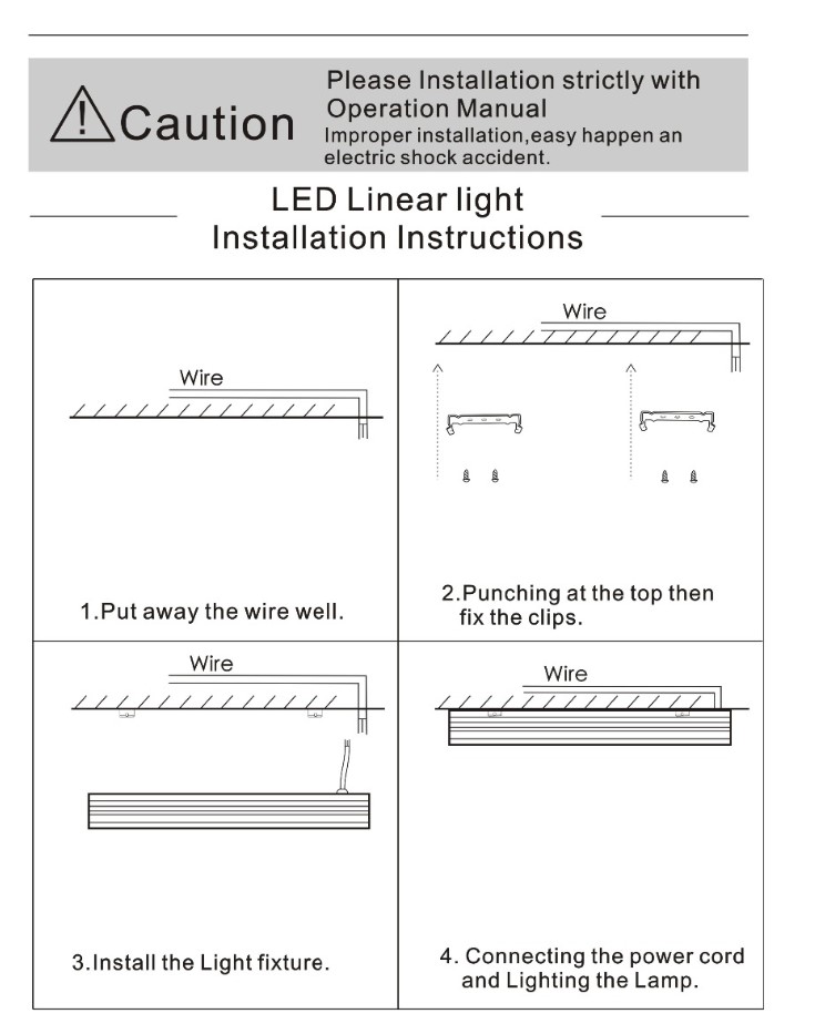 instructions montage linéaire LED